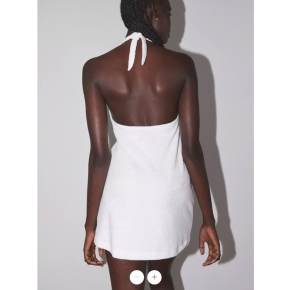 Urban Outfitters NWT Out From Under Airy Terry Halter Dress Cover Up - White - L - Picture 3 of 13